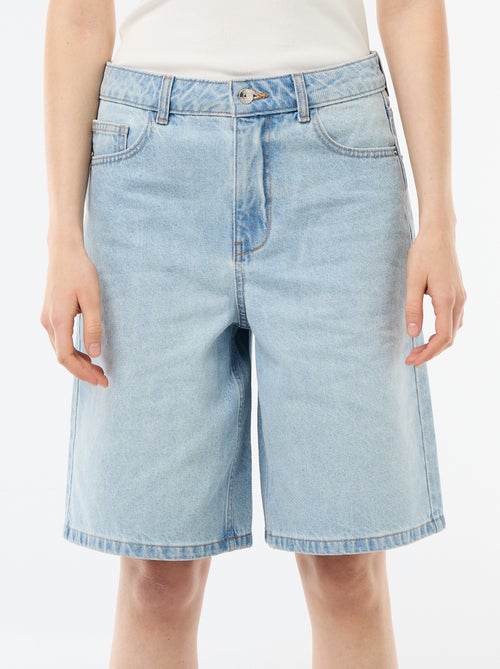 Bermuda en jean taille haute - Kiabi
