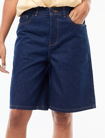 Bermuda en jean taille haute