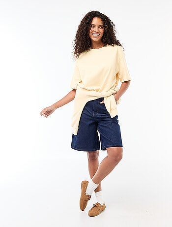 Bermuda en jean taille haute