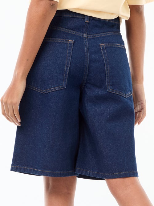 Bermuda en jean taille haute - Kiabi