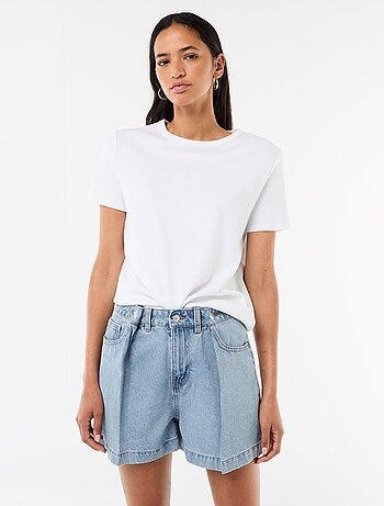 Bermuda en jean taille haute