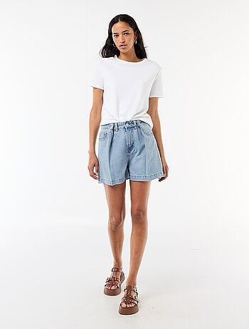 Bermuda en jean taille haute