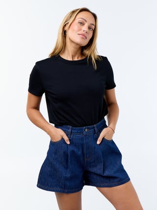 Bermuda en jean taille haute