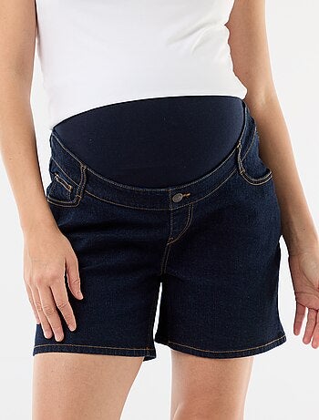 Bermuda en jean taille haute de maternité