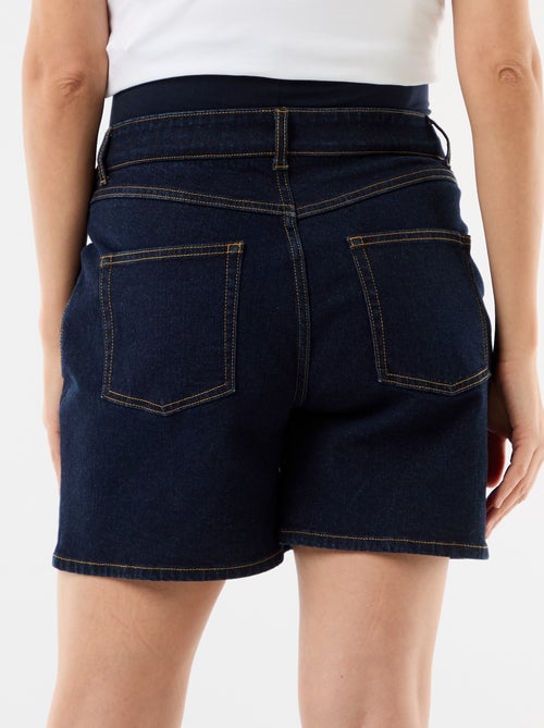 Bermuda en jean taille haute de maternité - Kiabi