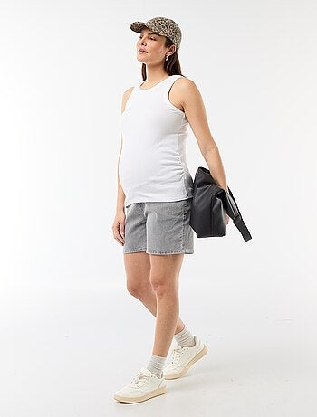 Bermuda en jean taille haute de maternité
