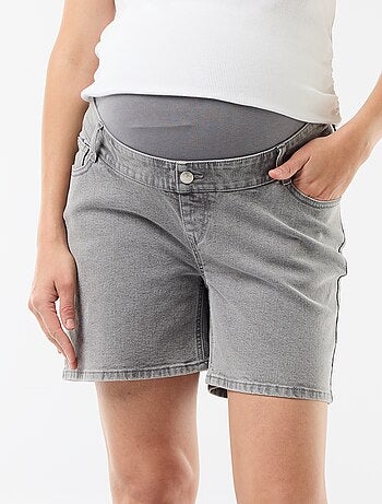 Bermuda en jean taille haute de maternité