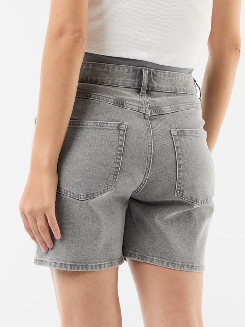 Bermuda en jean taille haute de maternité - Kiabi