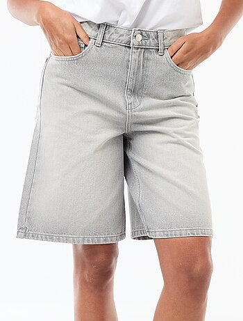 Bermuda en jean taille haute