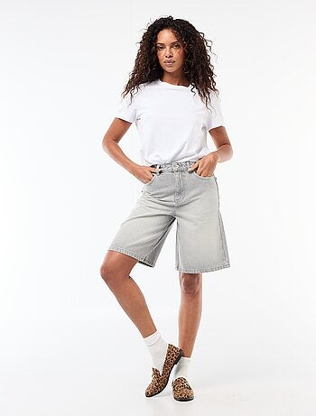 Bermuda en jean taille haute