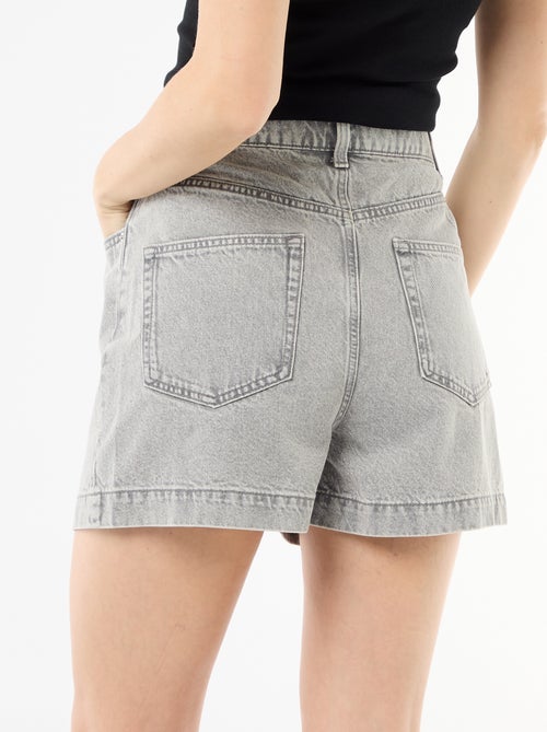 Bermuda en jean taille haute - Kiabi