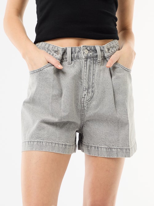 Bermuda en jean taille haute - Kiabi