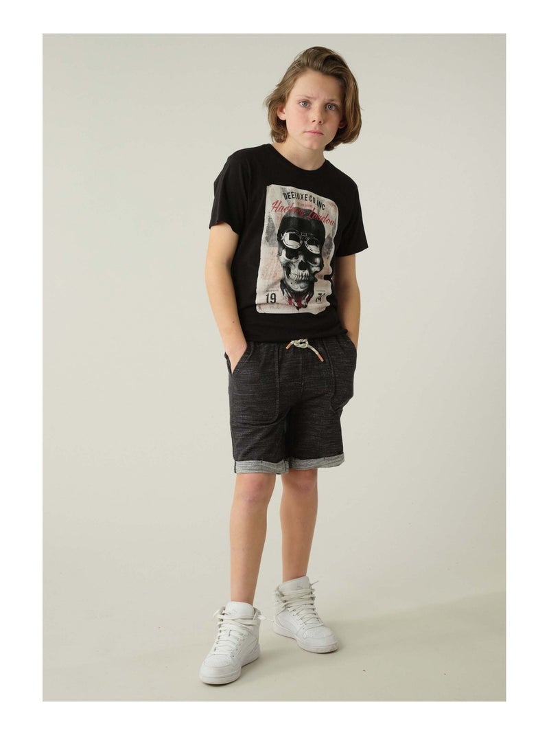 Bermuda  en jersey french terry 'Deeluxe' Noir - Kiabi
