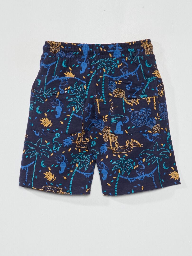 Bermuda en jersey imprimé Bleu - Kiabi