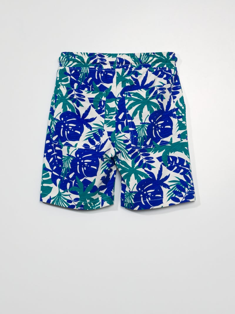 Bermuda en jersey imprimé Vert - Kiabi