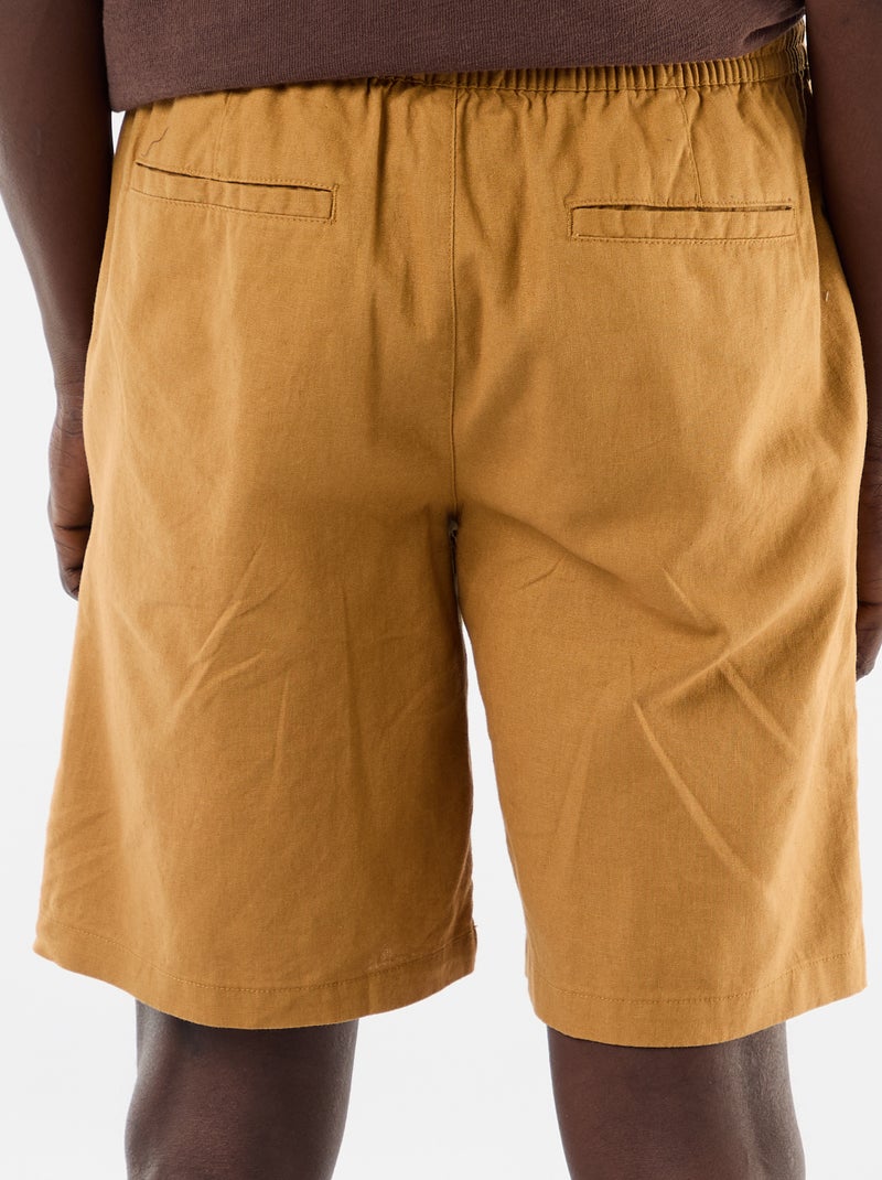 Bermuda en lin mélangé Beige - Kiabi