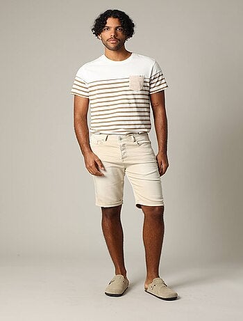 Bermuda en maille denim à coupe slim 'Deeluxe'