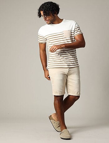 Bermuda en maille denim à coupe slim 'Deeluxe'