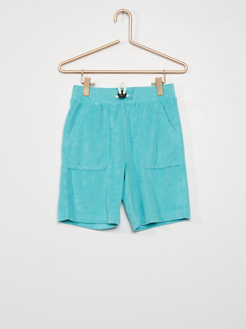 Bermuda en maille éponge Vert bleu - Kiabi