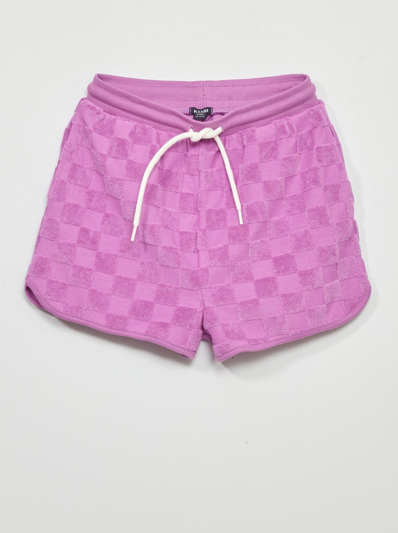 Bermuda en maille éponge Violet - Kiabi