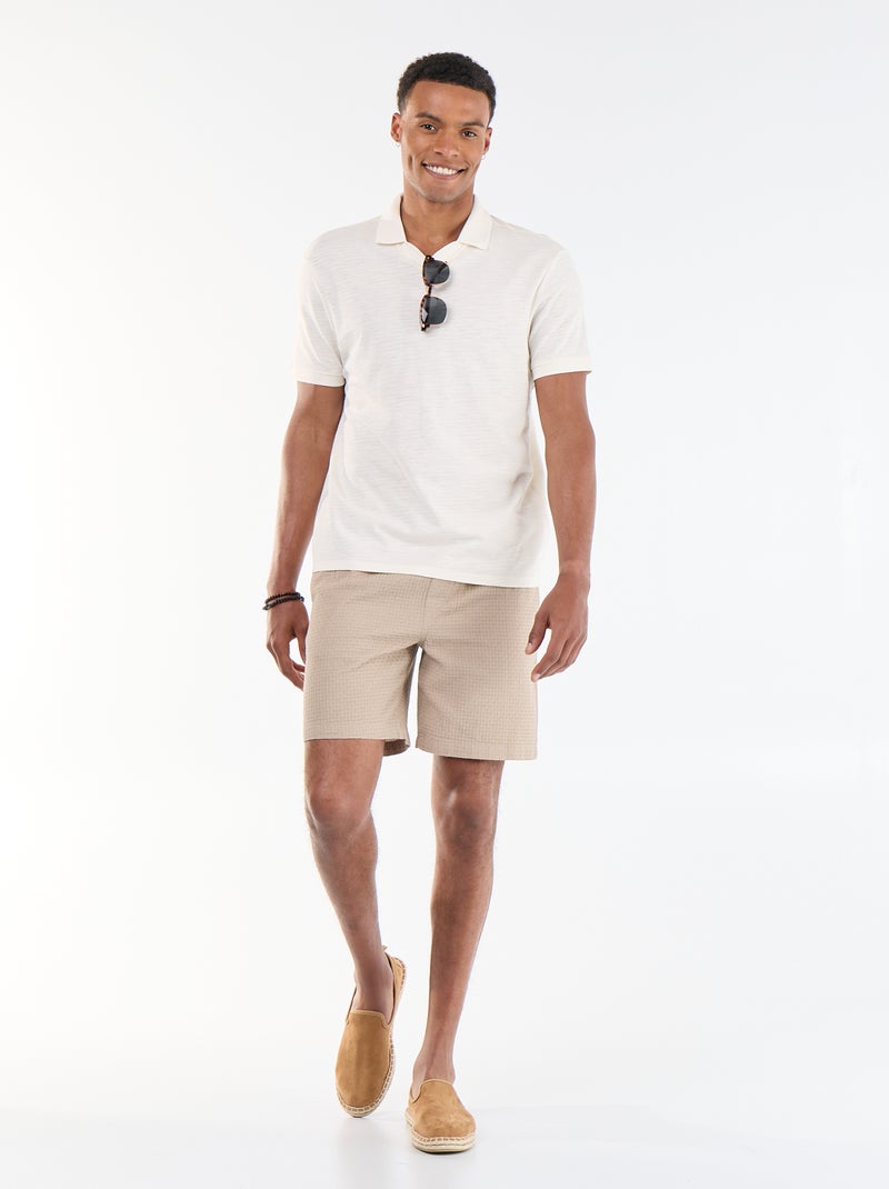 Bermuda en maille piquée Beige - Kiabi