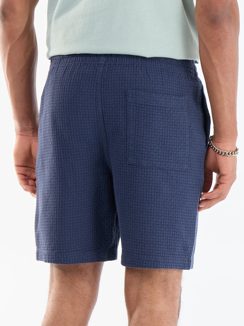 Bermuda en maille piquée Bleu - Kiabi