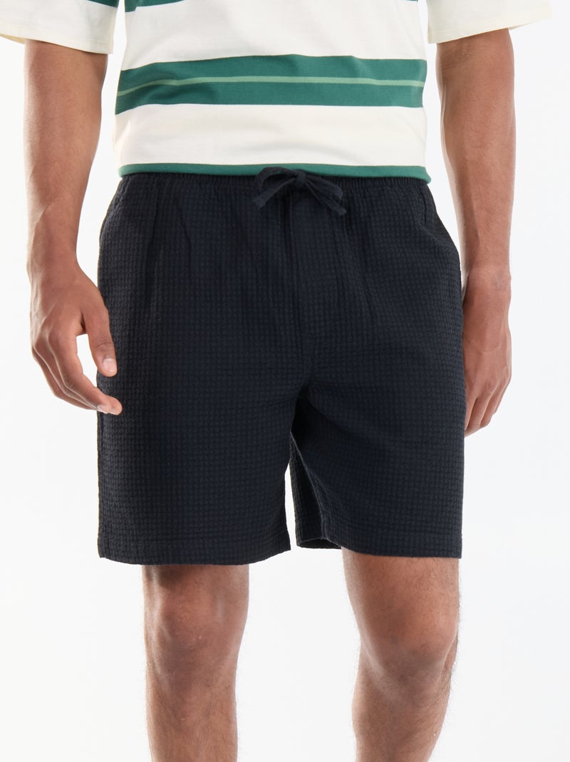 Bermuda en maille piquée Noir - Kiabi