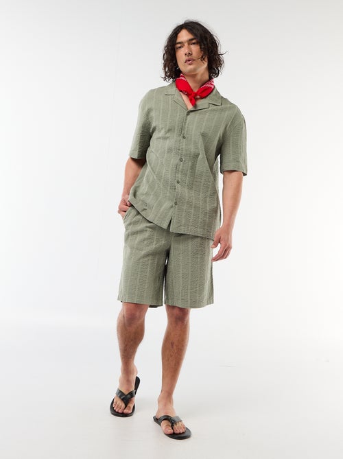 Bermuda en matière type crépon - Kiabi