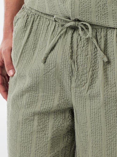 Bermuda en matière type crépon - Kiabi