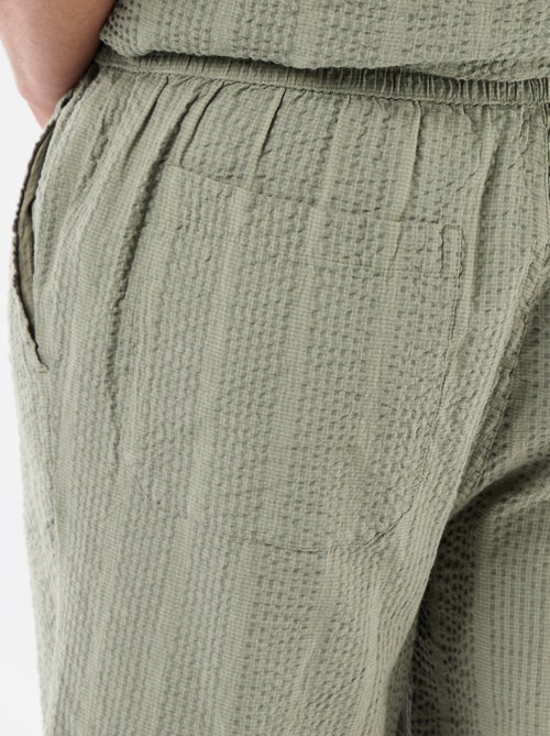 Bermuda en matière type crépon - Kiabi