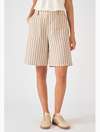 Bermuda en mélange lin et viscose - Damart