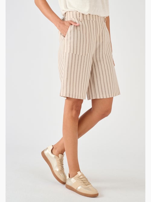 Bermuda en mélange lin et viscose - Damart - Kiabi