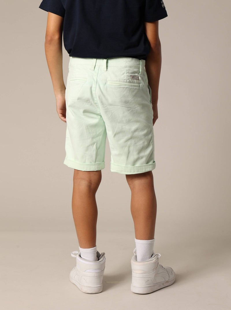 Bermuda en micro twill 'Deeluxe' Bleu lagon - Kiabi