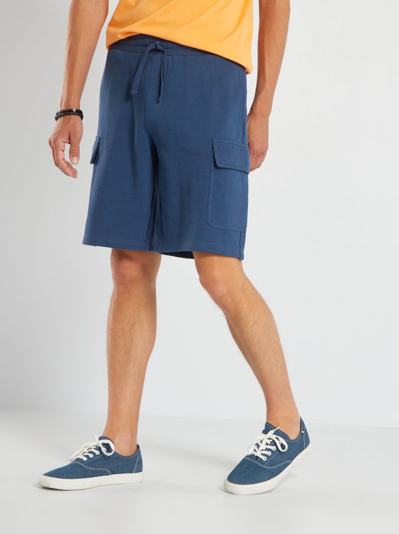 Bermuda en molleton avec poches Bleu - Kiabi