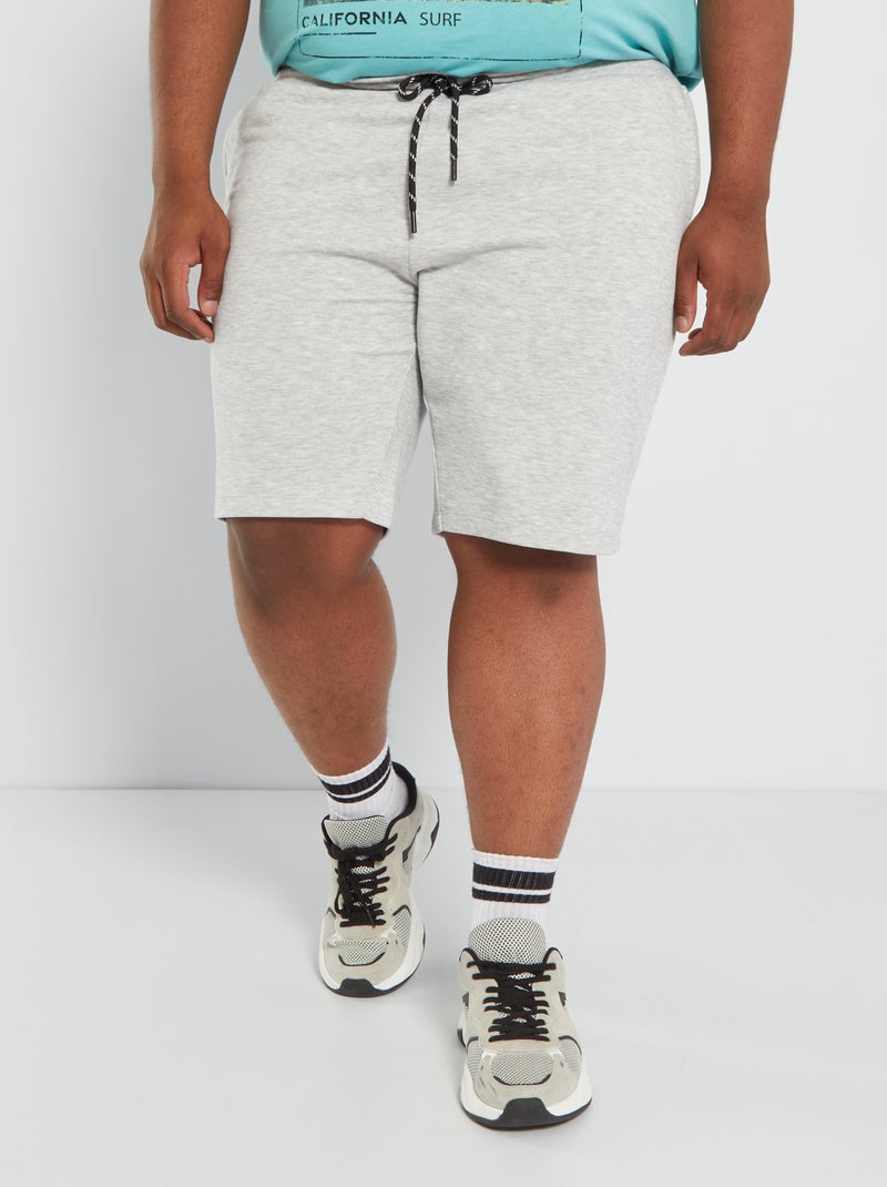 Bermuda en molleton avec taille élastiquée Gris - Kiabi