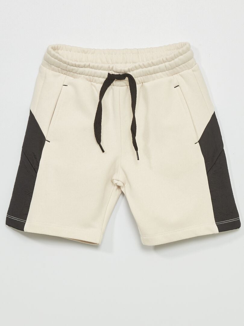 Bermuda en molleton Beige/noir - Kiabi