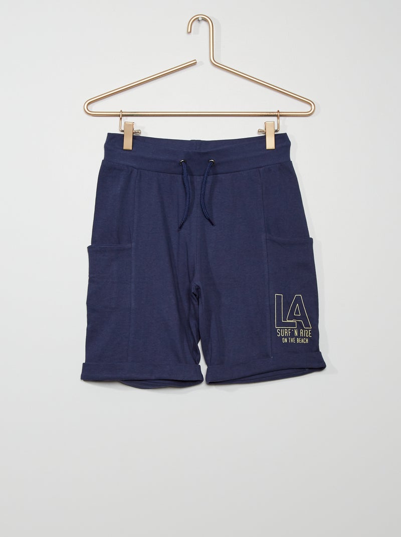 Bermuda en molleton bleu - Kiabi