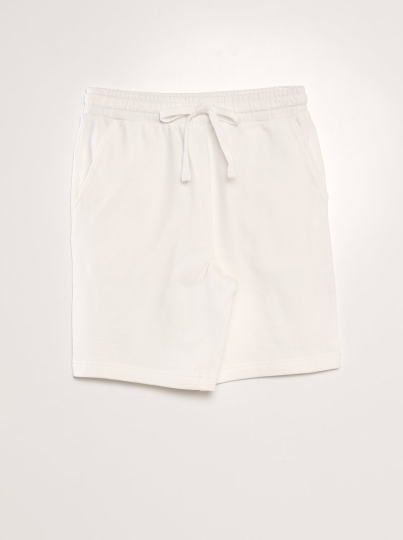 Bermuda en molleton fin blanc - Kiabi