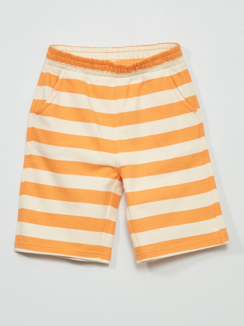Bermuda en molleton imprimé all over Orange - Kiabi