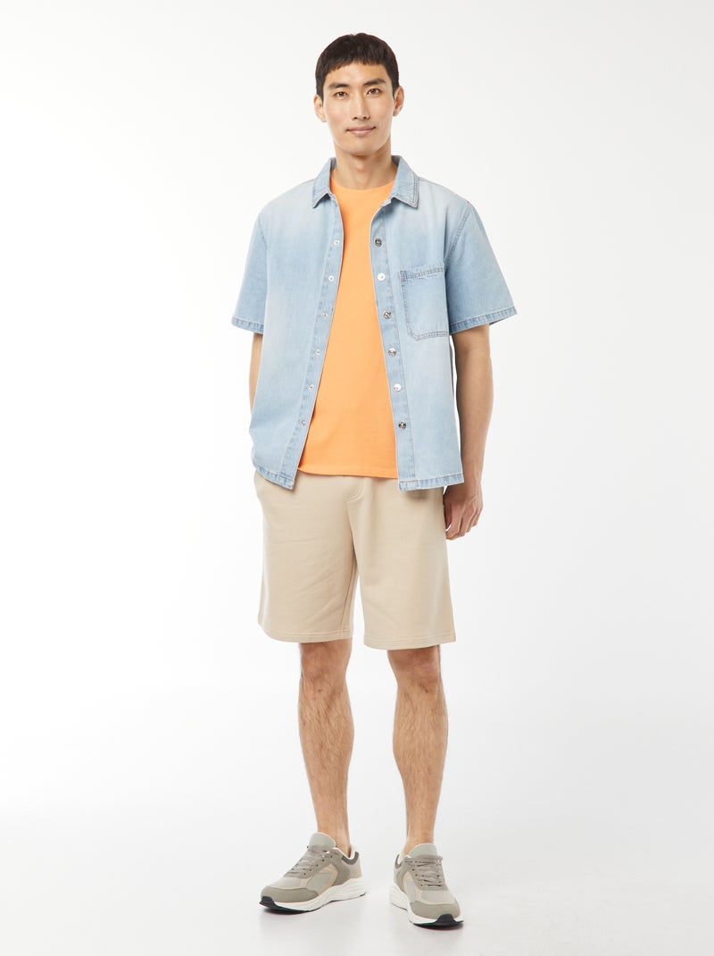Bermuda en molleton léger Beige - Kiabi