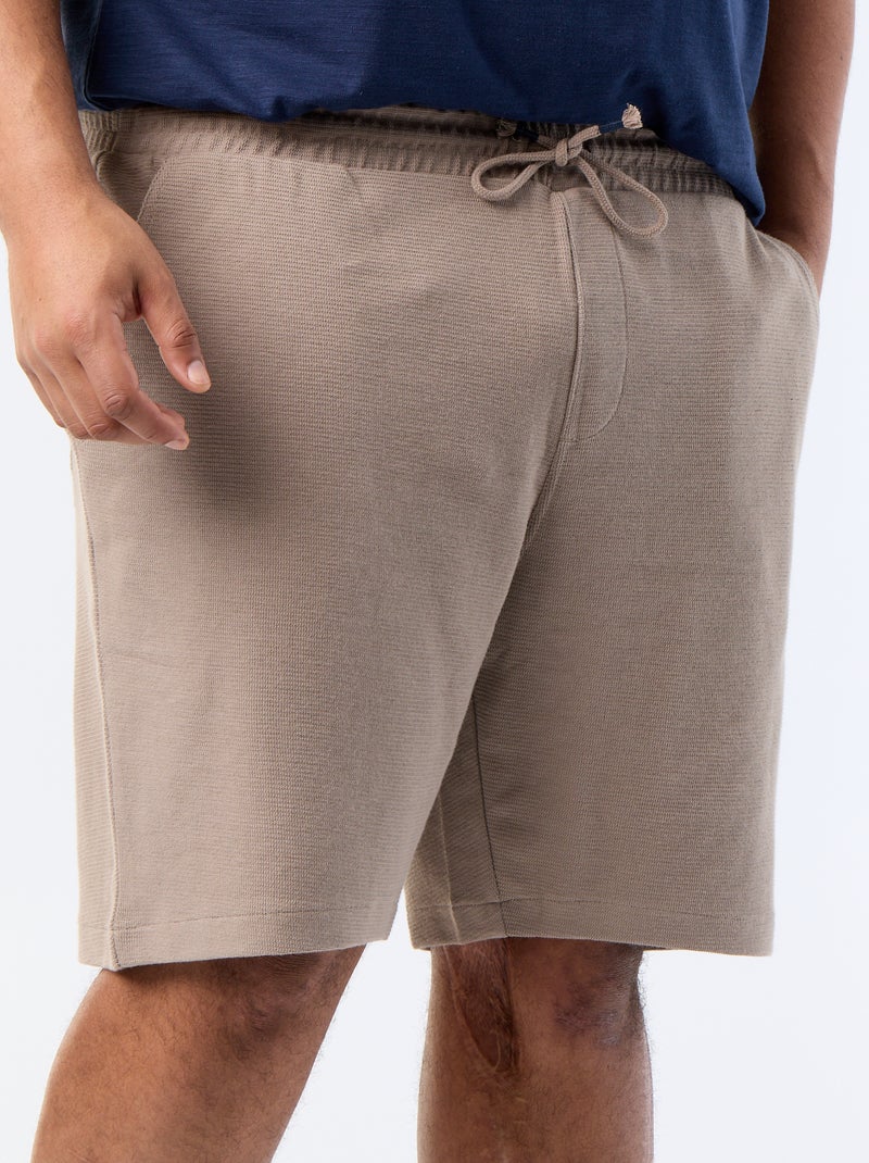 Bermuda en molleton léger Beige - Kiabi