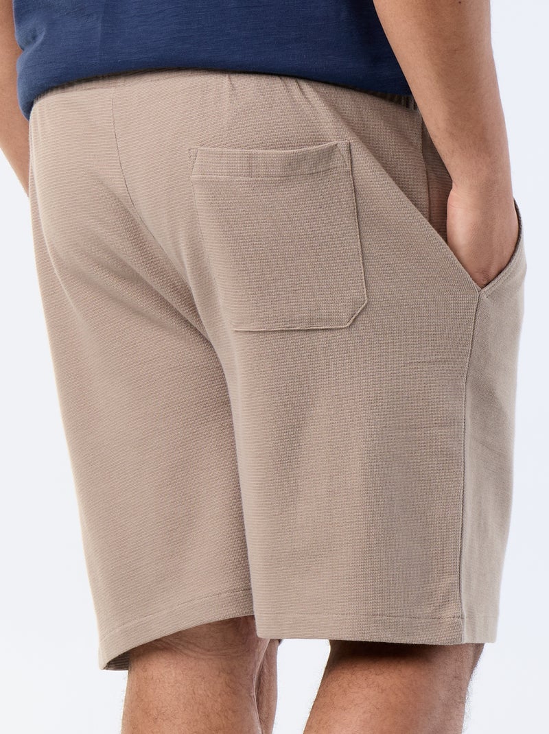 Bermuda en molleton léger Beige - Kiabi