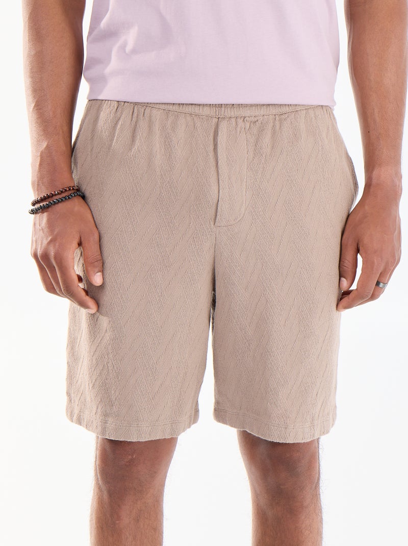 Bermuda en molleton léger Beige - Kiabi