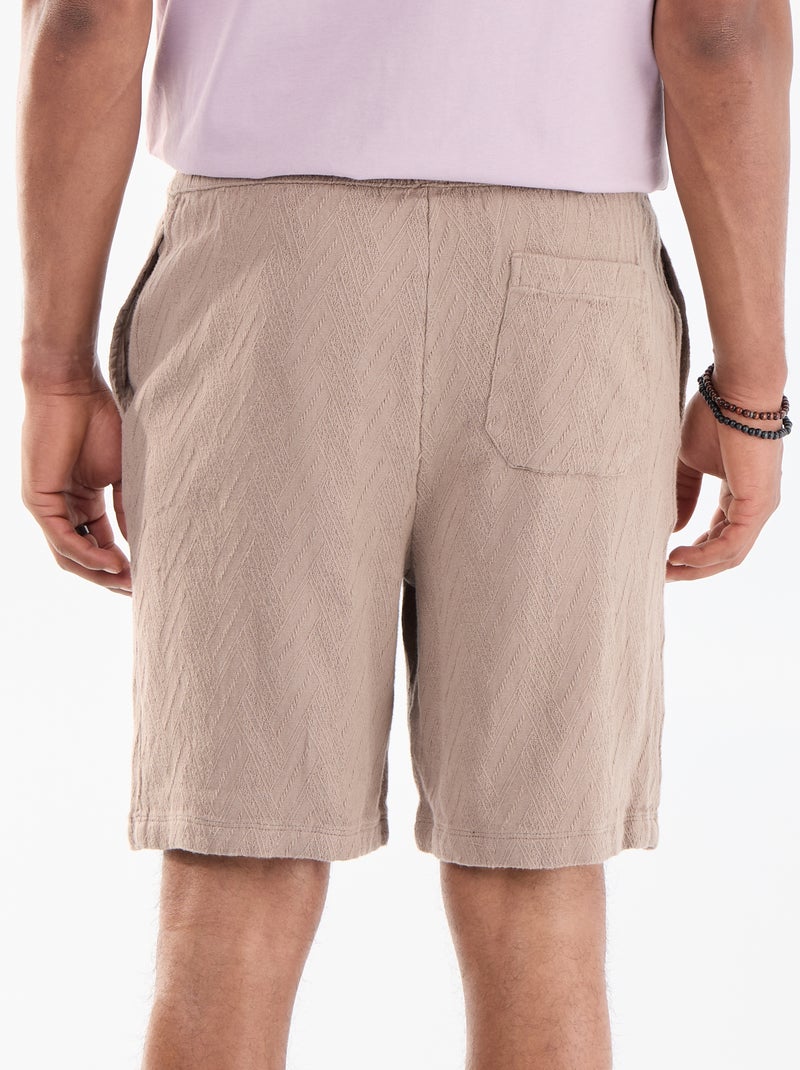 Bermuda en molleton léger Beige - Kiabi