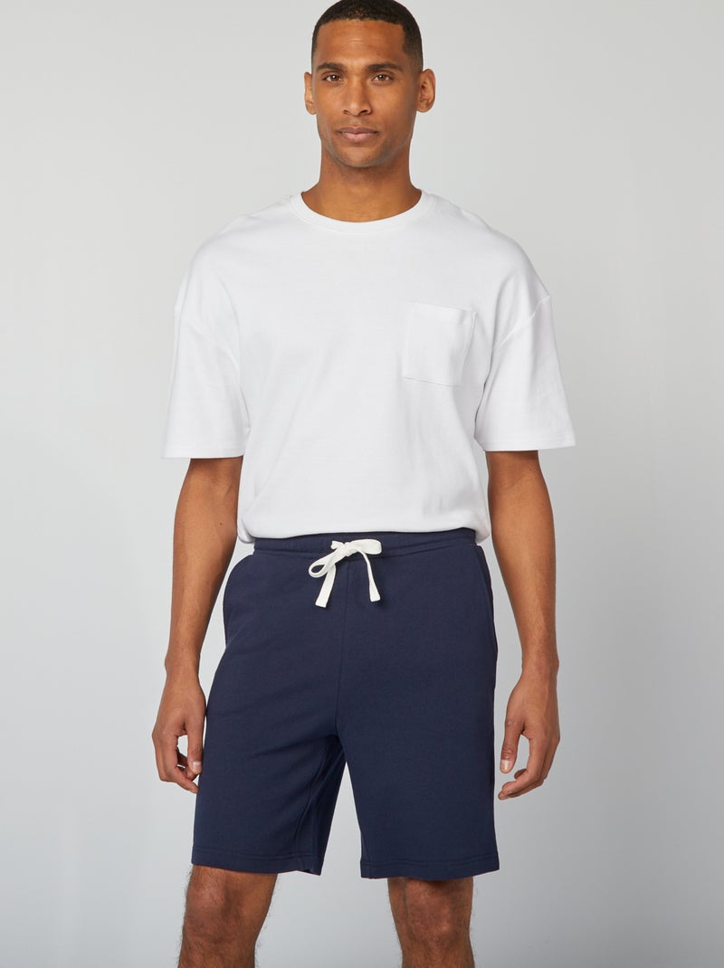 Bermuda en molleton léger Bleu - Kiabi