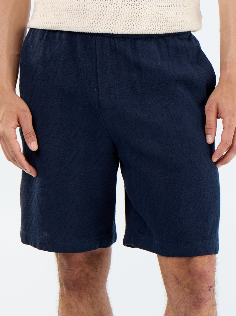 Bermuda en molleton léger Bleu - Kiabi
