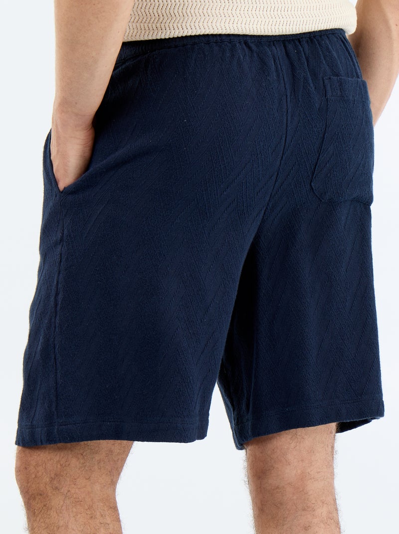 Bermuda en molleton léger Bleu - Kiabi