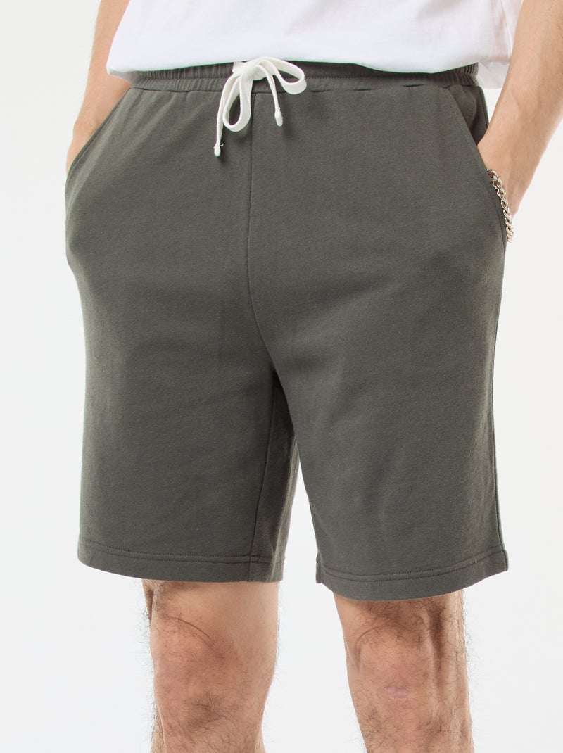 Bermuda en molleton léger Kaki - Kiabi