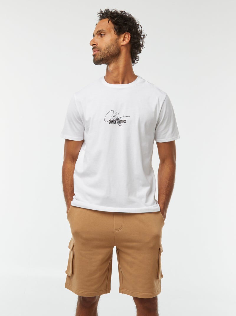 Bermuda en molleton léger multipoches Beige - Kiabi