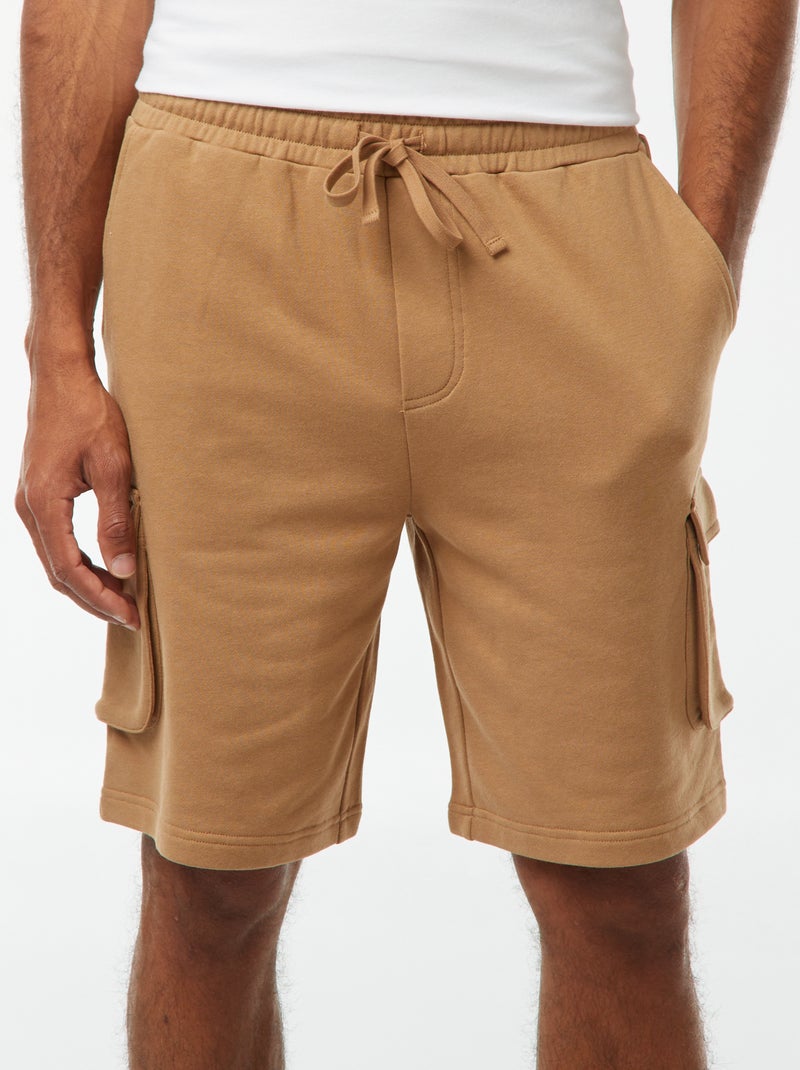 Bermuda en molleton léger multipoches Beige - Kiabi